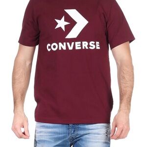 Converse Burgundy Logo Graphic T Shirt Size L Unisex Casual
